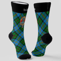 Clan MacLeod Crest over Hunting Tartan Socks
