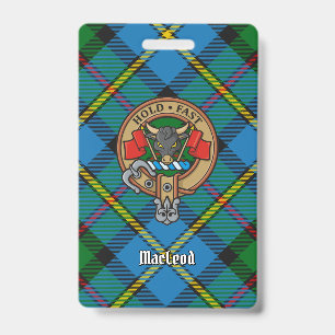 Clan MacLeod Crest over Tartan Badge