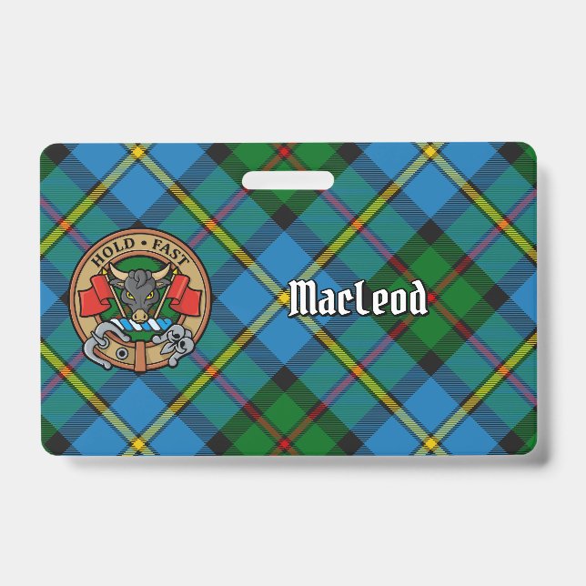 Clan MacLeod Crest over Tartan Badge (Front)