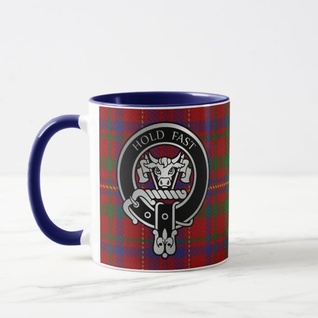 Clan MacLeod Crest & Red Tartan Mug (Left)