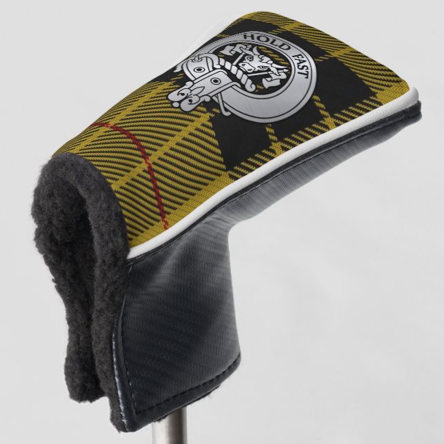 Clan MacLeod Crest & Tartan Golf Head Cover (3/4 Front)