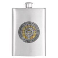 Clan MacLeod Crest & Tartan Knot Flask
