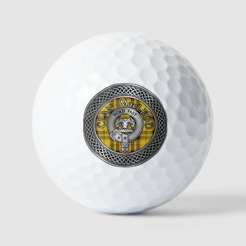 Clan MacLeod Crest  Tartan Knot Golf Balls