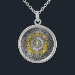 Clan MacLeod Crest & Tartan Knot Sterling Silver Necklace<br><div class="desc">Clan MacLeod Crest & Tartan Knot</div>