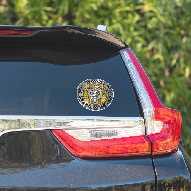 Clan MacLeod Crest & Tartan Knot Sticker (Car Side)