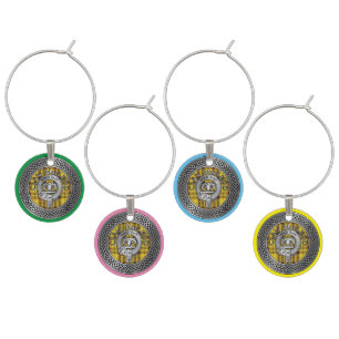 Clan MacLeod Crest & Tartan Knot Wine Charm