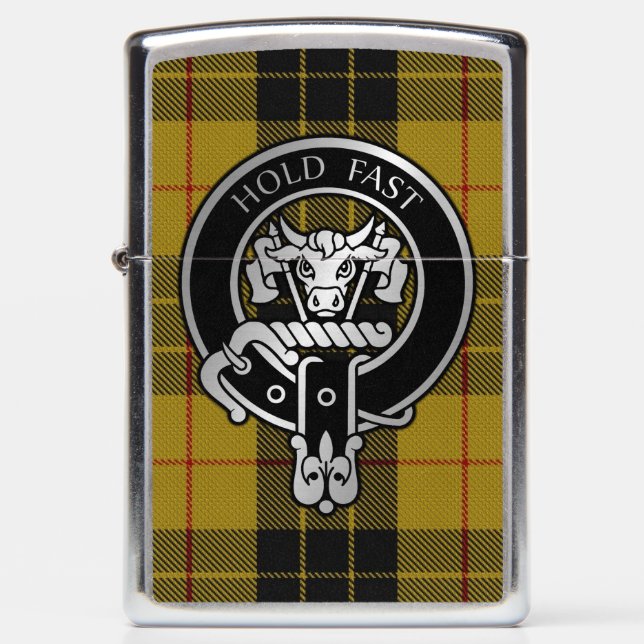 Clan MacLeod Crest & Tartan Zippo Lighter (Front)