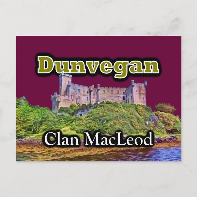 Clan MacLeod Dunvegan Castle Customize Sky Color Postcard (Front)