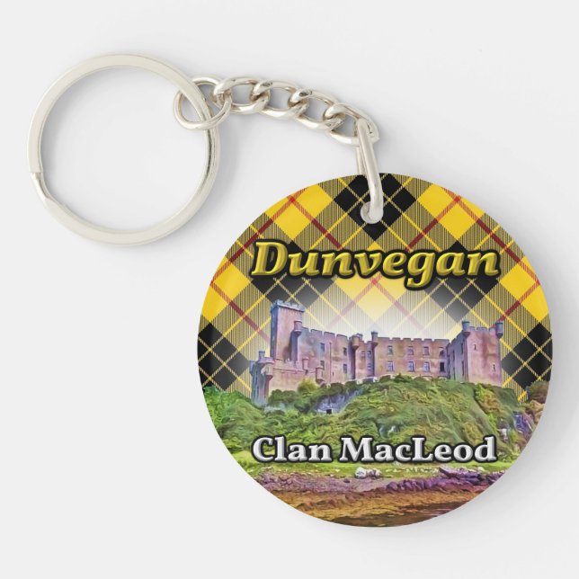 Clan MacLeod Dunvegan Castle Lewis Tartan Keychain (Front)