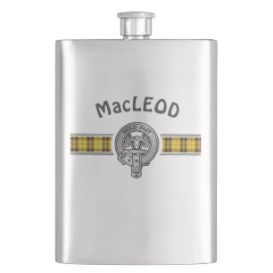 Clan MacLeod (Edit) Crest & Tartan Flask