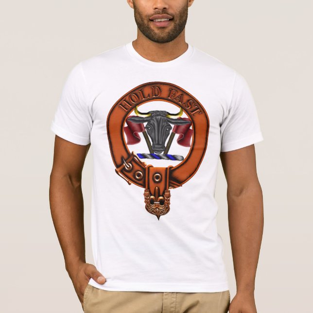 Clan MacLeod Family Crest and Targe T-Shirt (Front)