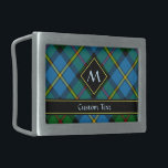 Clan MacLeod Hunting Tartan Belt Buckle<br><div class="desc">Clan MacLeod traditional green hunting tartan with modern colors. Seamless pattern. Custom text and monogram.</div>