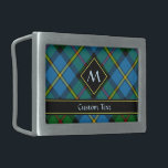 Clan MacLeod Hunting Tartan Belt Buckle<br><div class="desc">Clan MacLeod traditional green hunting tartan with modern colors. Seamless pattern. Custom text and monogram.</div>