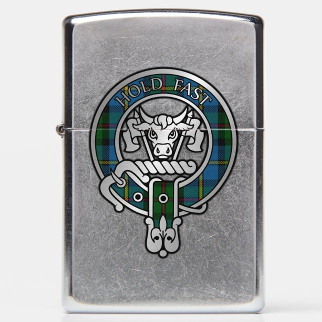 Clan MacLeod Hunting Tartan Crest Zippo Lighter (Front)
