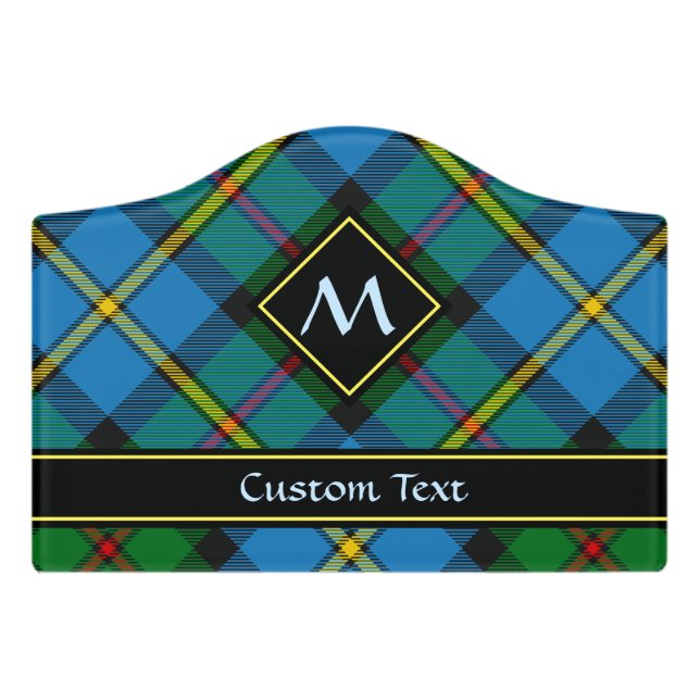 Clan MacLeod Hunting Tartan Door Sign (Small Crest Front)