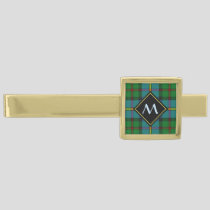 Clan MacLeod Hunting Tartan Gold Finish Tie Bar