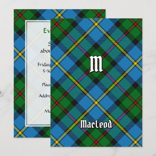 Clan MacLeod Hunting Tartan Invitation (Front/Back)