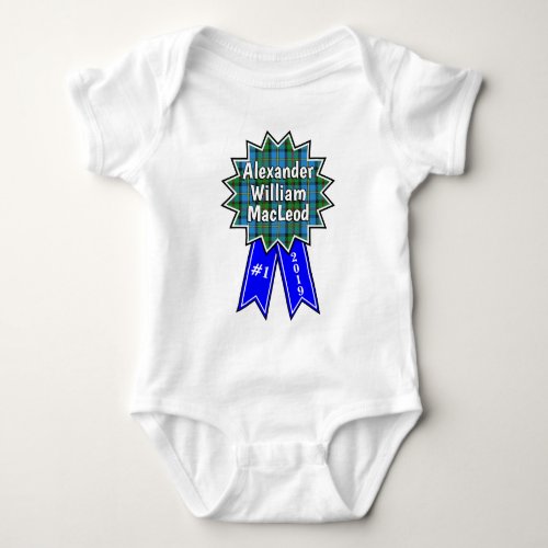 Clan MacLeod of Harris 1 Award Blue Ribbon Baby Bodysuit