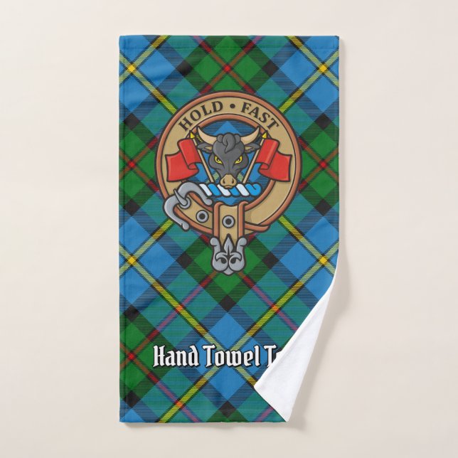 Clan MacLeod of Harris Crest over Hunting Tartan Bath Towel Set (Hand Towel)