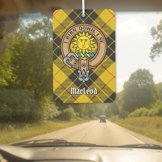 Clan MacLeod of Lewis Crest over Tartan Air Freshener (Creator Uploaded)