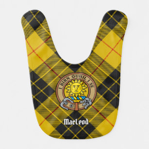 Clan MacLeod of Lewis Crest over Tartan Baby Bib