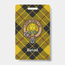 Clan MacLeod of Lewis Crest over Tartan Badge