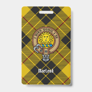 Clan MacLeod of Lewis Crest over Tartan Badge