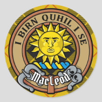 Clan MacLeod of Lewis Crest over Tartan Classic Round Sticker