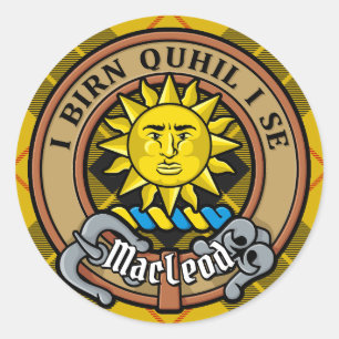 Clan MacLeod of Lewis Crest over Tartan Classic Round Sticker