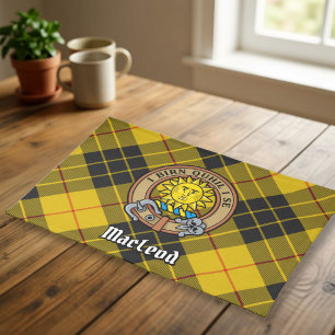 Clan MacLeod of Lewis Crest over Tartan Cloth Placemat