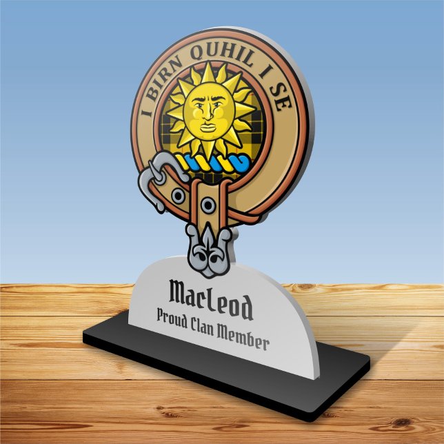 Clan MacLeod of Lewis Crest over Tartan Cutout (Creator Uploaded)