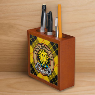 Clan MacLeod of Lewis Crest over Tartan Desk Organizer