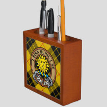 Clan MacLeod of Lewis Crest over Tartan Desk Organizer