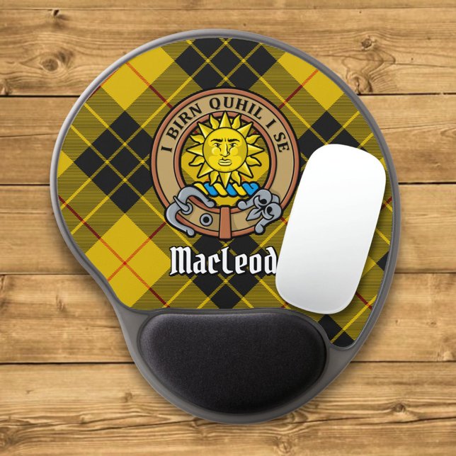 Clan MacLeod of Lewis Crest over Tartan Gel Mouse Pad (Creator Uploaded)
