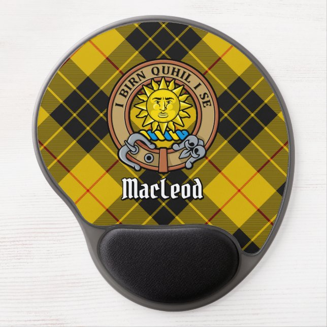 Clan MacLeod of Lewis Crest over Tartan Gel Mouse Pad (Front)