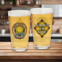 Clan MacLeod of Lewis Crest over Tartan Glass