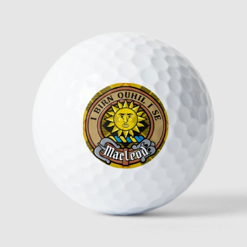 Clan MacLeod of Lewis Crest over Tartan Golf Balls