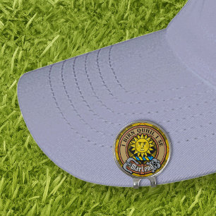 Clan MacLeod of Lewis Crest over Tartan Golf Hat Clip