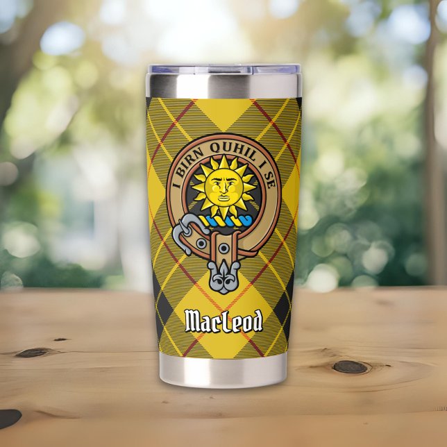 Clan MacLeod of Lewis Crest over Tartan Insulated Tumbler (Creator Uploaded)