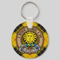 Clan MacLeod of Lewis Crest over Tartan Keychain