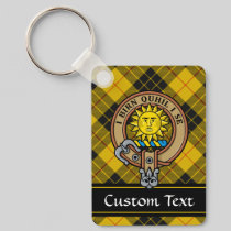 Clan MacLeod of Lewis Crest over Tartan Keychain