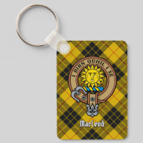 Clan MacLeod of Lewis Crest over Tartan Keychain
