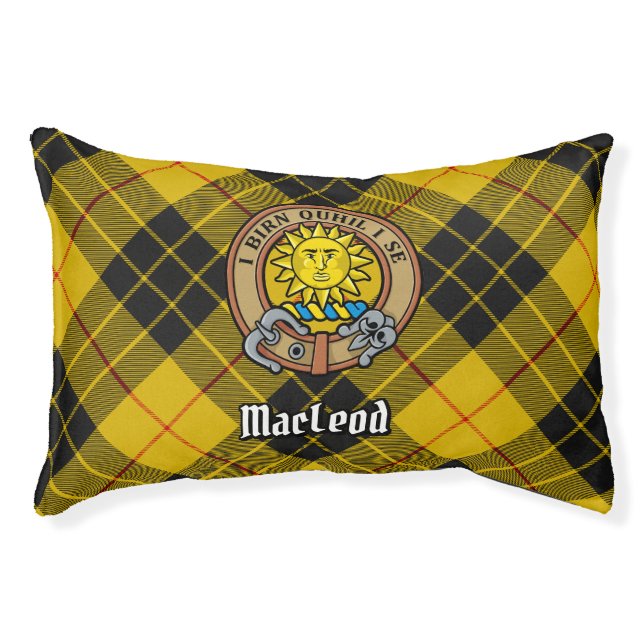 Clan MacLeod of Lewis Crest over Tartan Keychain Pet Bed (Front)
