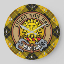 Clan MacLeod of Lewis Crest over Tartan Large Clock