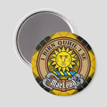 Clan MacLeod of Lewis Crest over Tartan Magnet