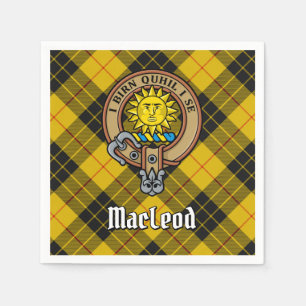 Clan MacLeod of Lewis Crest over Tartan Napkins
