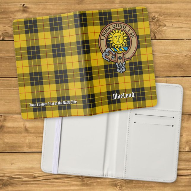 Clan MacLeod of Lewis Crest over Tartan Passport Holder (Creator Uploaded)