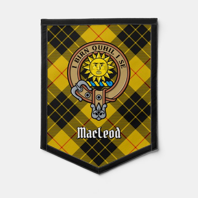 Clan MacLeod of Lewis Crest over Tartan Pennant (Front)