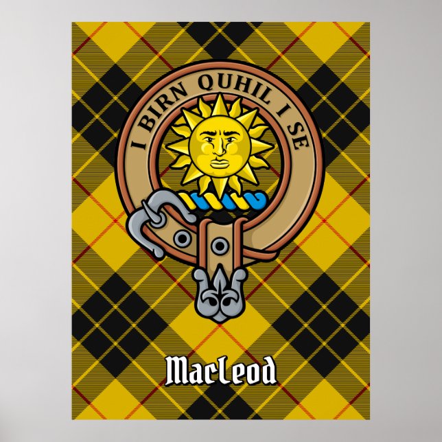 Clan MacLeod of Lewis Crest over Tartan Poster (Front)
