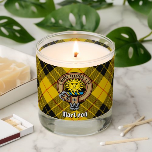 Clan MacLeod of Lewis Crest over Tartan Scented Candle